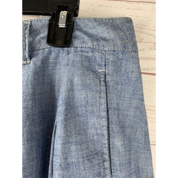 GAP 1969 Skirt Womens size 2 TALL Blue Soft Chambray Pockets Pleated - Picture 4 of 7